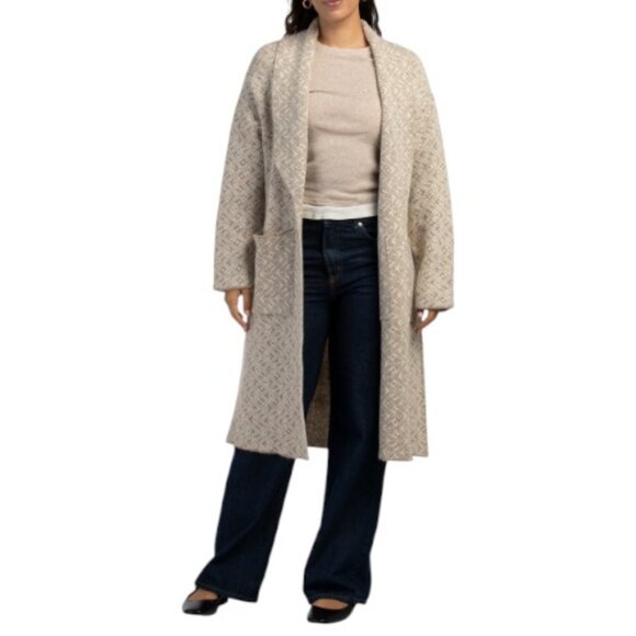 COCOGIO Made In Italy Jacquard Open Cardigan With Pocket - Picture 1 of 2